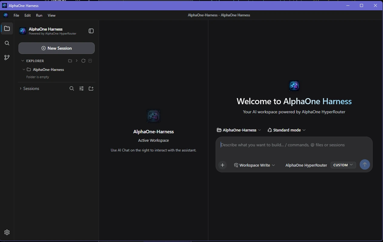 AlphaOne Harness Desktop Overview